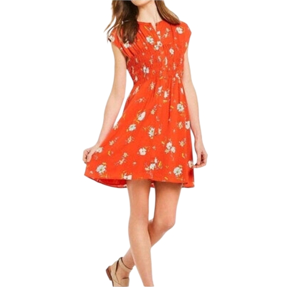 FREE PEOPLE "Greatest Day" Floral Print Smocked Mini Dress - Size M - Picture 3 of 13